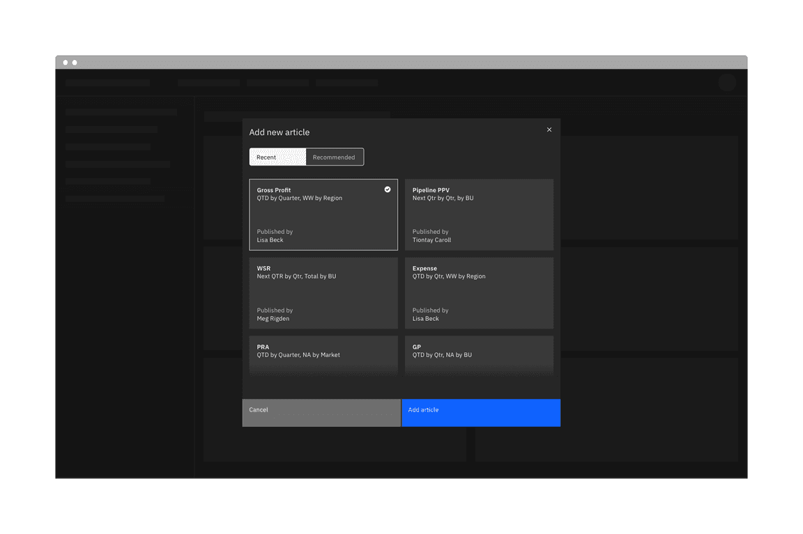 Example of a content switcher